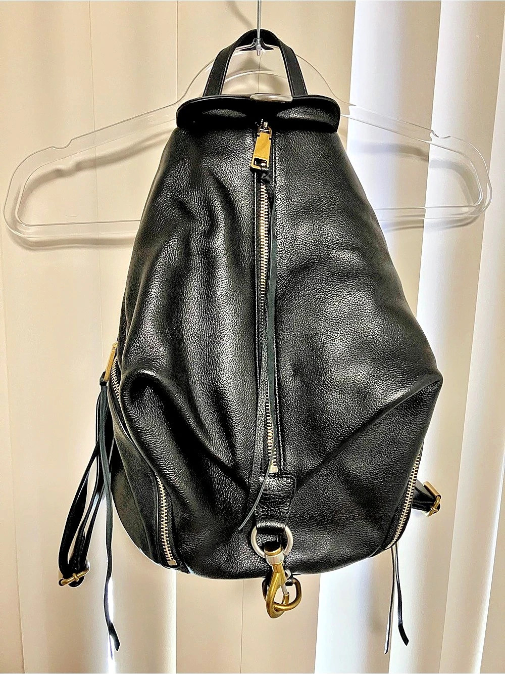 Rebecca Minkoff Black Leather-Style Backpack